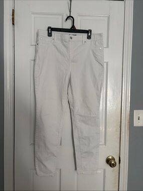 Kim Rogers White Cropped Straight-Leg Jeans